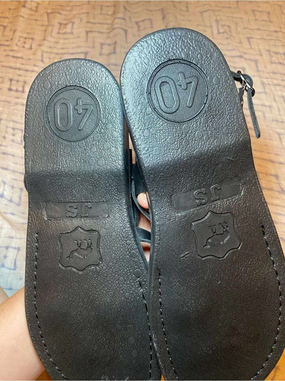EUC Jerusalem Sandals Black Leather Handmade Minimalist Strappy Classic